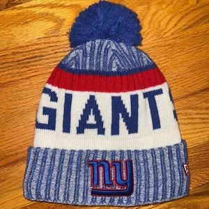 New Era New York Giants Knit Beanie with Pom